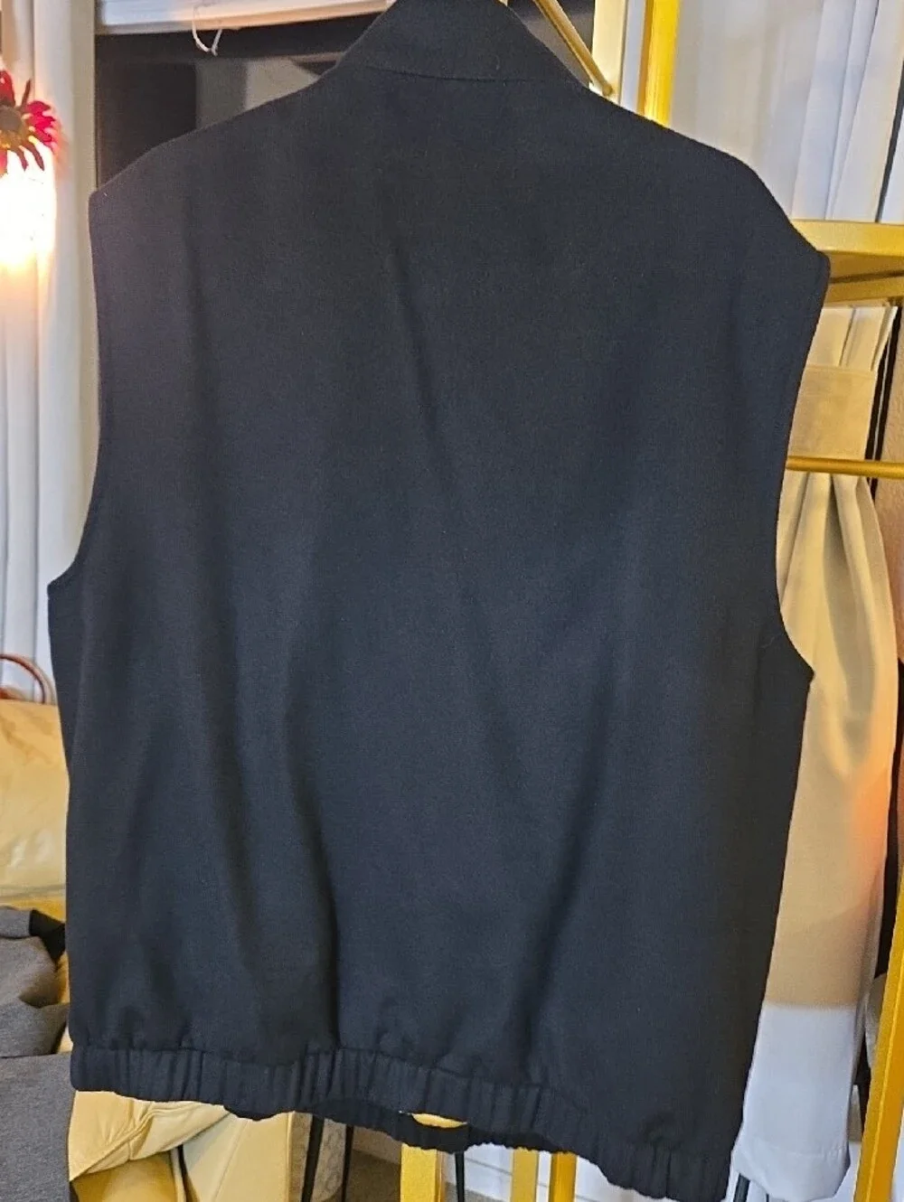 Peter Millar Black Men's Sleeveless Cashmere Golf Silk Quarter-Zip Vest Large